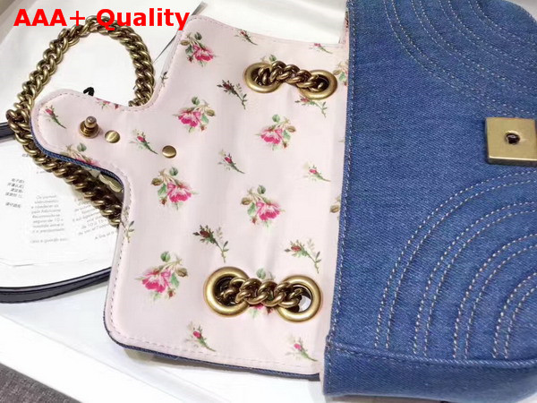 Gucci GG Marmont Matelasse Mini Bag in Blue Denim Replica