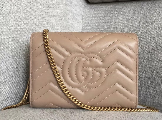 Gucci GG Marmont Matelasse Mini Bag in Dusty Pink Leather