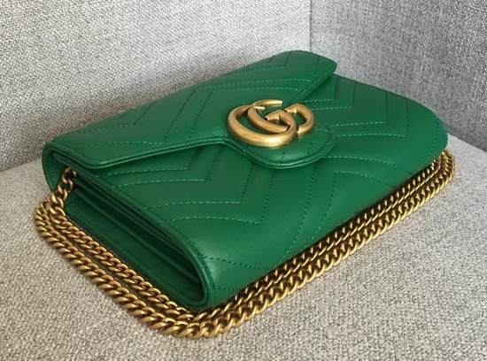 Gucci GG Marmont Matelasse Mini Bag in Green Leather