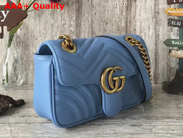 Gucci GG Marmont Matelasse Mini Bag in Light Blue Leather Replica