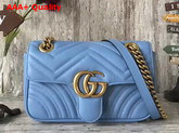 Gucci GG Marmont Matelasse Mini Bag in Light Blue Leather Replica