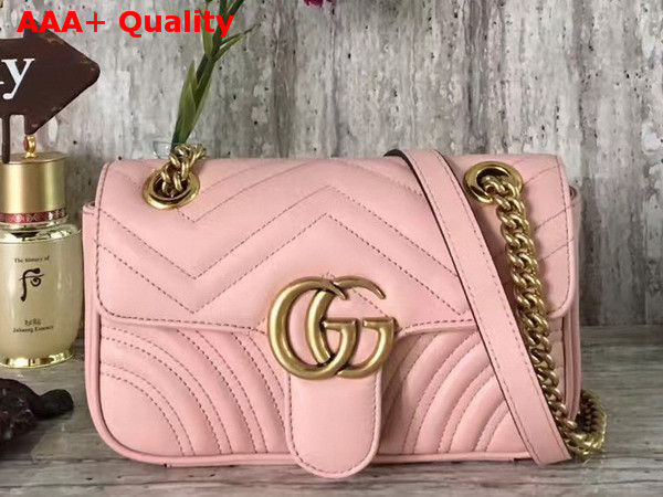 Gucci GG Marmont Matelasse Mini Bag in Light Pink Leather Replica