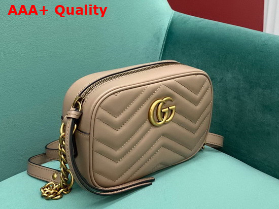 Gucci GG Marmont Matelasse Mini Bag in Nude Leather 448065 Replica