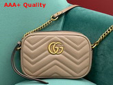 Gucci GG Marmont Matelasse Mini Bag in Nude Leather 448065 Replica