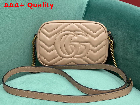 Gucci GG Marmont Matelasse Mini Bag in Nude Leather 448065 Replica