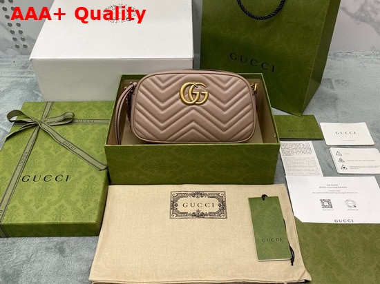 Gucci GG Marmont Matelasse Mini Bag in Nude Leather 448065 Replica