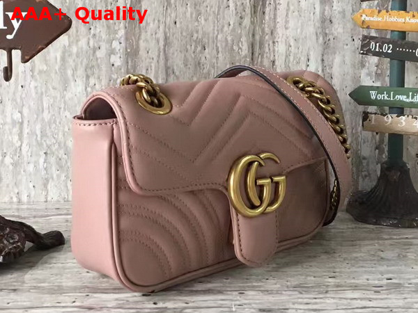 Gucci GG Marmont Matelasse Mini Bag in Nude Leather Replica