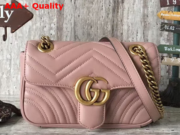 Gucci GG Marmont Matelasse Mini Bag in Nude Leather Replica