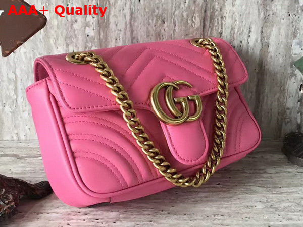 Gucci GG Marmont Matelasse Mini Bag in Pink Leather Replica