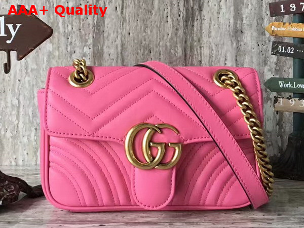 Gucci GG Marmont Matelasse Mini Bag in Pink Leather Replica