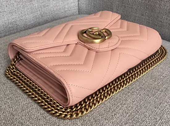 Gucci GG Marmont Matelasse Mini Bag in Pink Real Leather