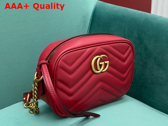 Gucci GG Marmont Matelasse Mini Bag in Red Leather 448065 Replica