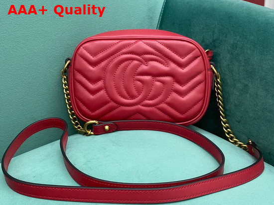 Gucci GG Marmont Matelasse Mini Bag in Red Leather 448065 Replica