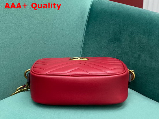 Gucci GG Marmont Matelasse Mini Bag in Red Leather 448065 Replica