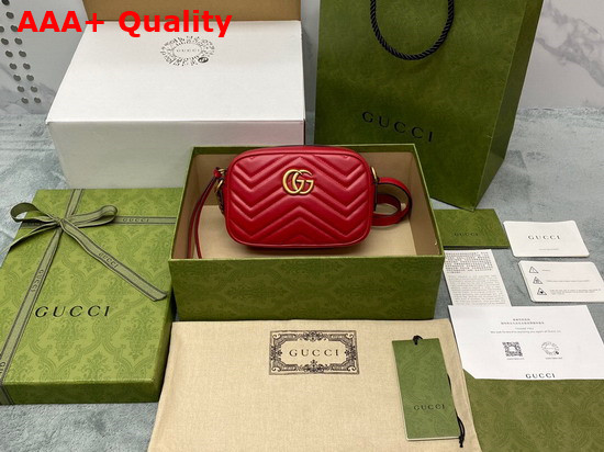 Gucci GG Marmont Matelasse Mini Bag in Red Leather 448065 Replica