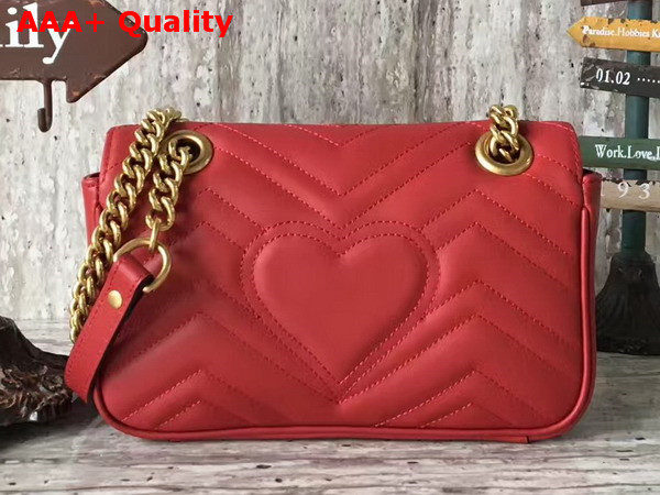 Gucci GG Marmont Matelasse Mini Bag in Red Leather Replica