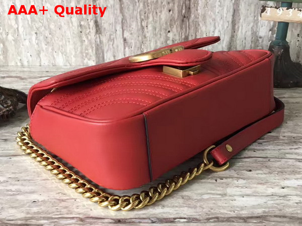 Gucci GG Marmont Matelasse Mini Bag in Red Leather Replica