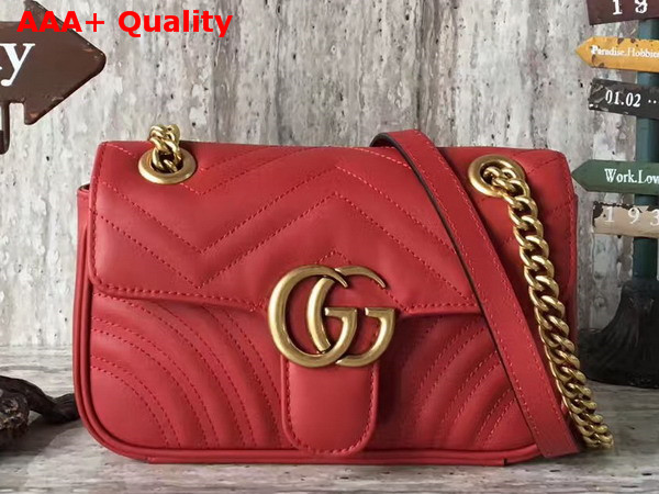 Gucci GG Marmont Matelasse Mini Bag in Red Leather Replica