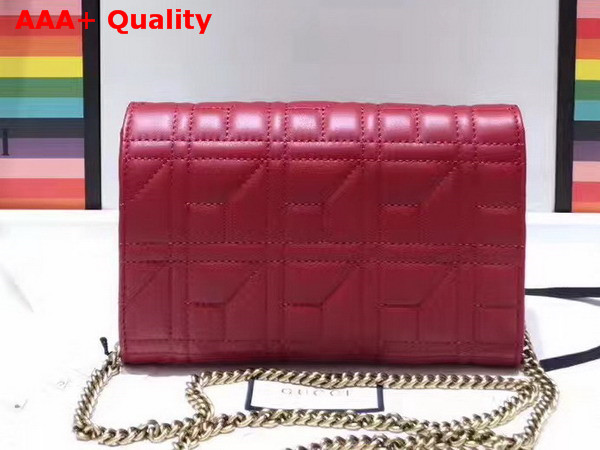 Gucci GG Marmont Matelasse Mini Bag in Red Matelasse Leather Double G Hardware Enriched with Pearls Replica