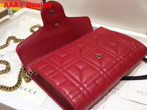 Gucci GG Marmont Matelasse Mini Bag in Red Matelasse Leather Double G Hardware Enriched with Pearls Replica