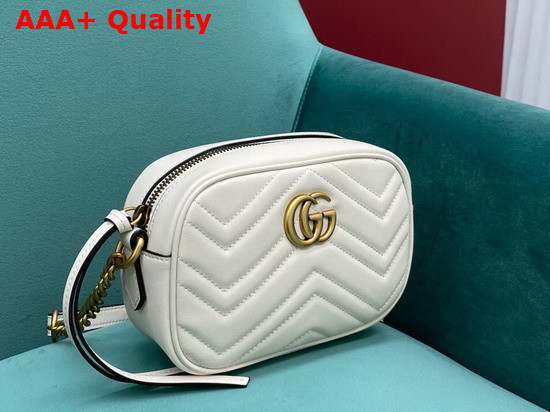 Gucci GG Marmont Matelasse Mini Bag in White Leather 448065 Replica