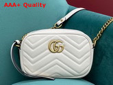 Gucci GG Marmont Matelasse Mini Bag in White Leather 448065 Replica