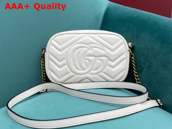 Gucci GG Marmont Matelasse Mini Bag in White Leather 448065 Replica