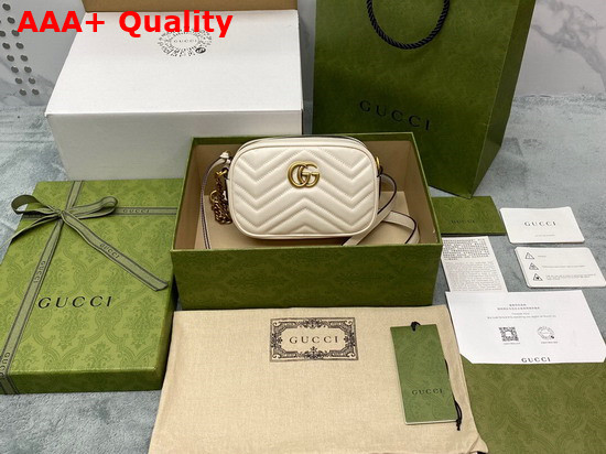 Gucci GG Marmont Matelasse Mini Bag in White Leather 448065 Replica