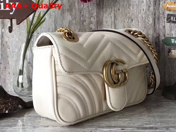 Gucci GG Marmont Matelasse Mini Bag in White Leather Replica