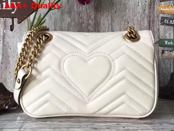 Gucci GG Marmont Matelasse Mini Bag in White Leather Replica