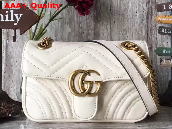 Gucci GG Marmont Matelasse Mini Bag in White Leather Replica