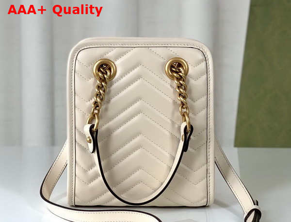 Gucci GG Marmont Matelasse Mini Bag in White Matelasse Chevron Leather 696123 Replica