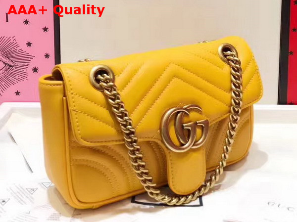 Gucci GG Marmont Matelasse Mini Bag in Yellow Leather Replica