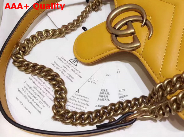 Gucci GG Marmont Matelasse Mini Bag in Yellow Leather Replica