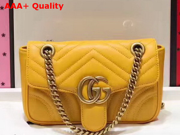 Gucci GG Marmont Matelasse Mini Bag in Yellow Leather Replica