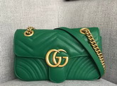 Gucci GG Marmont Matelasse Mini Shoulder Bag in Green Real Leather