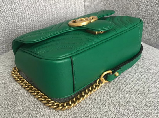 Gucci GG Marmont Matelasse Mini Shoulder Bag in Green Real Leather