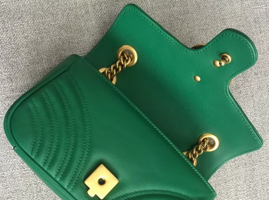 Gucci GG Marmont Matelasse Mini Shoulder Bag in Green Real Leather