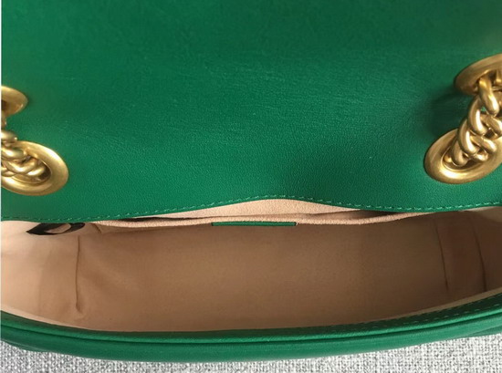 Gucci GG Marmont Matelasse Mini Shoulder Bag in Green Real Leather