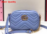 Gucci GG Marmont Matelasse Mini Shoulder Bag in Light Blue Leather Replica