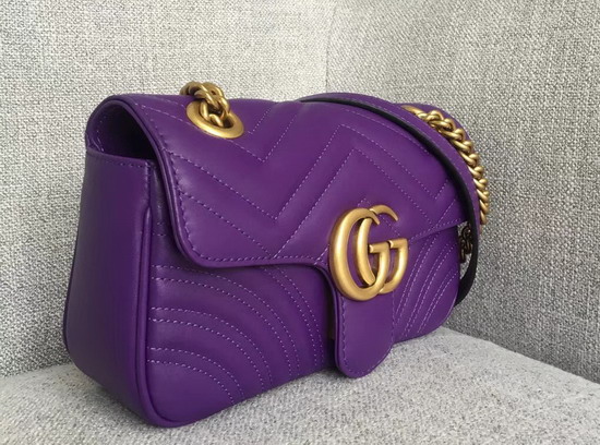 Gucci GG Marmont Matelasse Mini Shoulder Bag in Purple