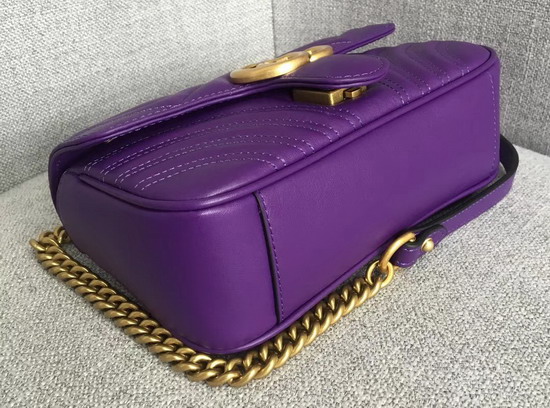 Gucci GG Marmont Matelasse Mini Shoulder Bag in Purple