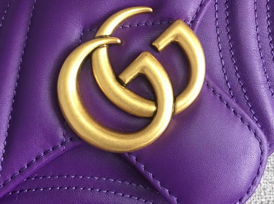 Gucci GG Marmont Matelasse Mini Shoulder Bag in Purple