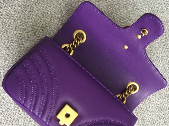 Gucci GG Marmont Matelasse Mini Shoulder Bag in Purple