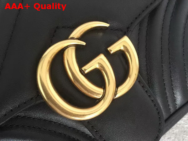 Gucci GG Marmont Matelasse Shoulder Bag in Black Calfskin Replica