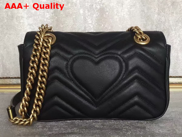 Gucci GG Marmont Matelasse Shoulder Bag in Black Calfskin Replica