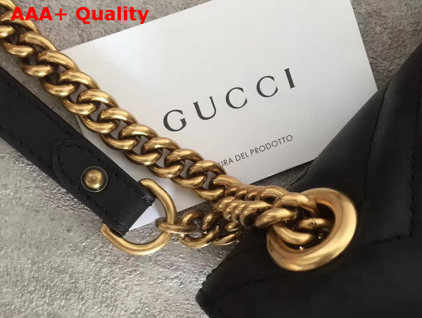 Gucci GG Marmont Matelasse Shoulder Bag in Black Calfskin Replica