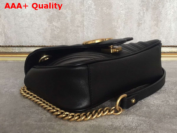 Gucci GG Marmont Matelasse Shoulder Bag in Black Calfskin Replica