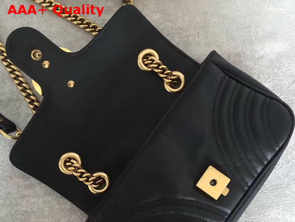 Gucci GG Marmont Matelasse Shoulder Bag in Black Calfskin Replica