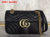 Gucci GG Marmont Matelasse Shoulder Bag in Black Calfskin Replica